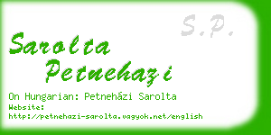 sarolta petnehazi business card